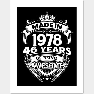 Made In 1978 46 Years Of Being Awesome Posters and Art